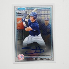 2010 BOWMAN CHROME SLADE HEATHCOTT YANKEES ROOKIE AUTO BCP95 BASEBALL CARD. rookie card picture