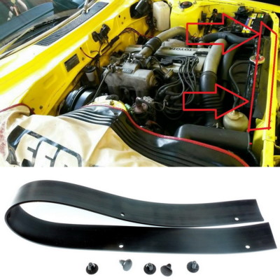 Cowl Bonnet Hood Seal For Toyota Celica TA23 RA23 TA28 RA28 - Black Rubber, 6-Month Warranty