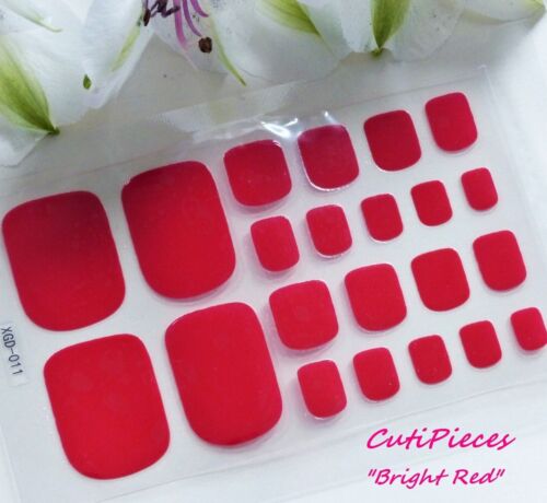 NailArt Envolturas de Uñas de Puntera de Color Sólido Cubierta Completa Esmalte Pegatina para Pie Rojo Rosa Azul - Imagen 8 de 46