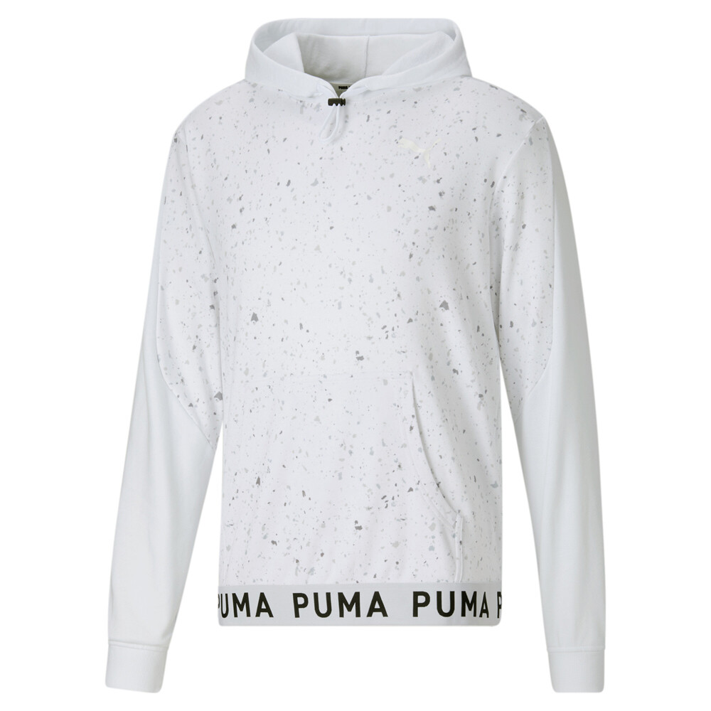 Puma Train Aop Pullover Training Hoodie Mens White Casual Outerwear 52154602
