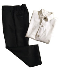 Boys 2 Piece NAUTICA Formal Set White Dress Shirt Black Pants, size 5-6
