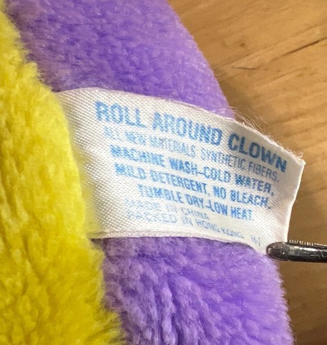 Vintage 1980s Playskool Plush ROLL AROUND CLOWN Rattle Lovey Baby Toy Cute HTF - Picture 3 of 8