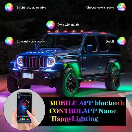 8/12 Pods RGB LED Rock Light Kit Neon Led Underglow for Truck SUV ATV OffRoad - Picture 8 of 22