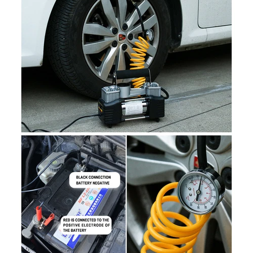 HEAVY DUTY 12V Portable Car Air Compressor Auto Tire Pump Tyre Inflator 150 PSI - Picture 13 of 15