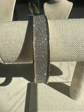 Super Fun Sparkling Gold-Tone Glitter Hinged Round Bangle Bracelet Stainless
