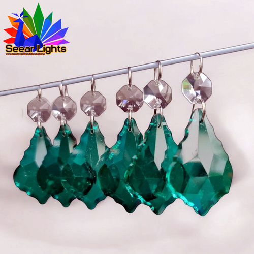 Araña verde pavo real cristales de vidrio cortados cuentas de boda piezas de luz gotas - Imagen 50 de 92