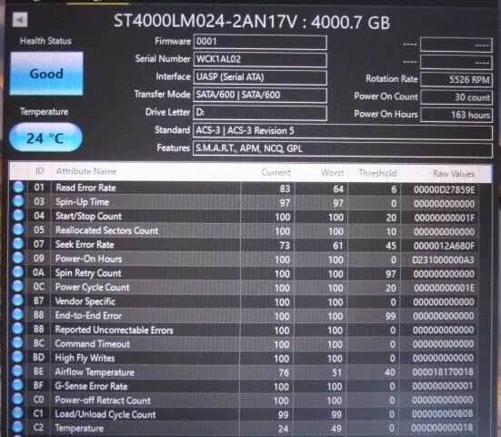 Seagate 4TB 14mm ST4000LM024 2AN17V-566 0001 2.5" HDD July 2017 China WU WCK - Image 3 of 4