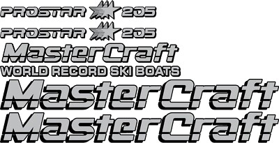 Black and Silver MasterCraft Prostar 205 Decals Full set #2
