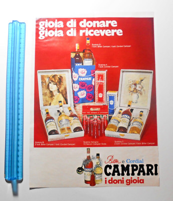 ADVERTISING ADVERTISING WERBUNG ITALIAN CLIPPING 1970 CAMPARI BITTER E CORDIAL