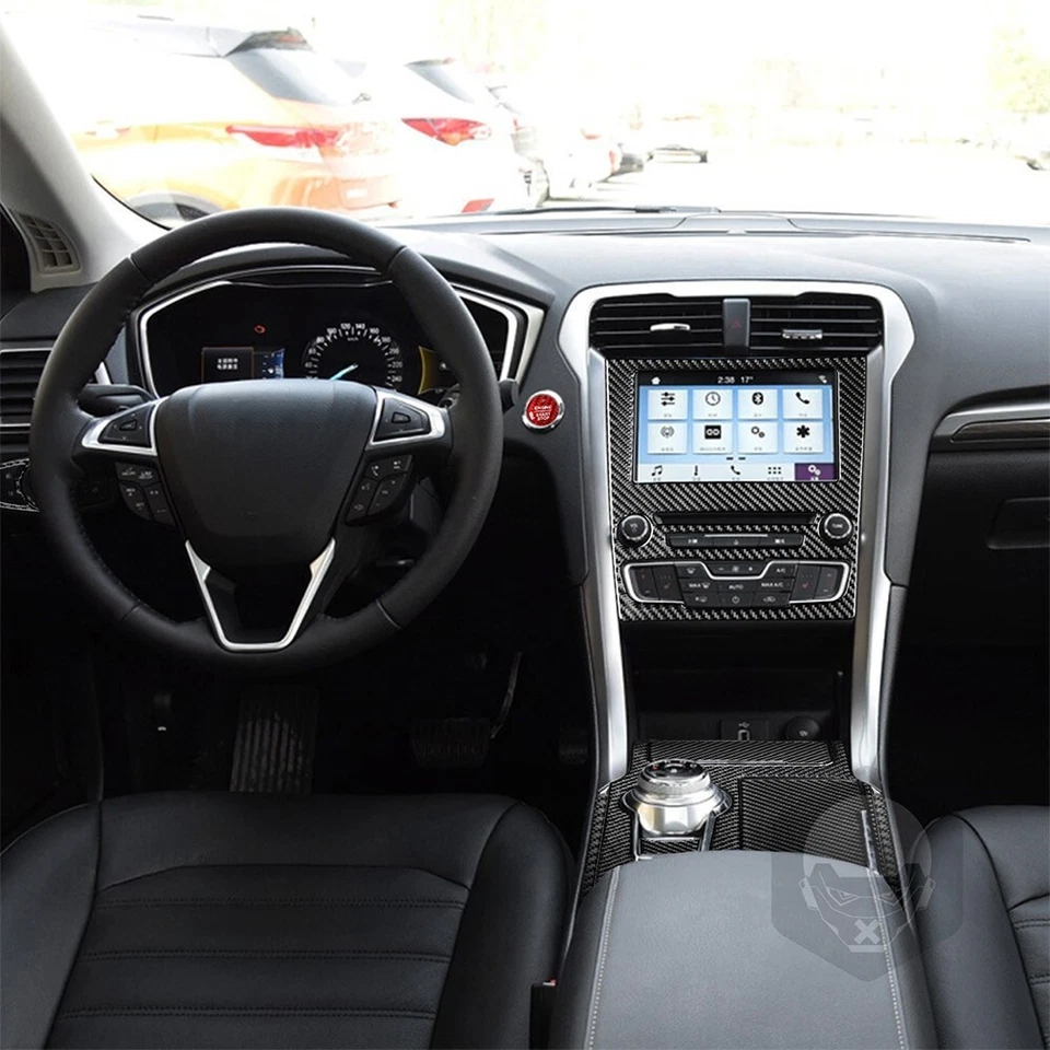 Kit de cubierta de tablero interior de fibra de carbono real 22 piezas para Ford Fusion Mondeo 2013-2019 Foto 3 de 4