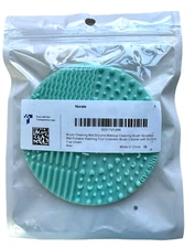 Makeup Brush Cleaning Mat - Silicone  with Suction Cup - Green