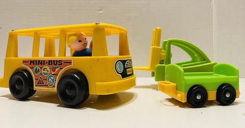 fisher price little people vintage mini bus construction equipment - Picture 2 of 3