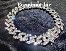 Mens Miami Cuban Designer Link FULLY ICED CZ Bracelet 14k Gold Plated