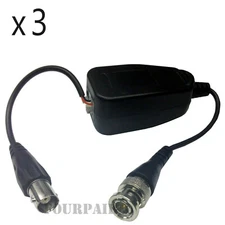 3 Pack - Coax BNC Video Balun Ground Loop Isolator CCTV DVR TVI CVI AHD 5MP 8MP