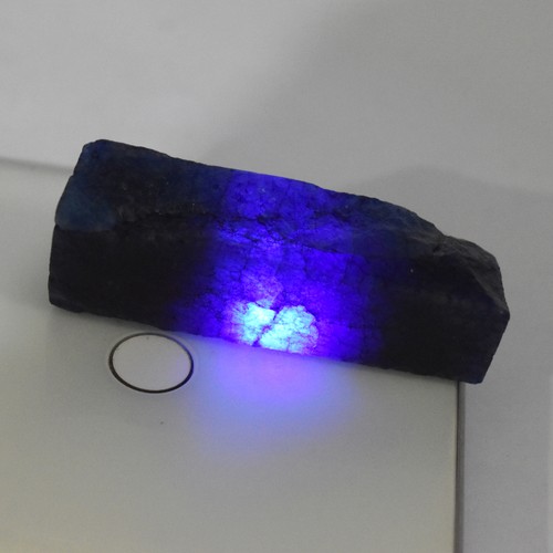 CERTIFIED Earth Mined Uncut Rough Loose Gemstone 182.45 Ct Natural Blue Sapphire - Picture 6 of 12