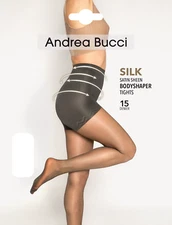Andrea Bucci Body Shaper Control Top Tights 15 Denier Silk Satin Sheen
