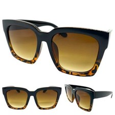 Oversize Exaggerated Vintage Retro Style SUNGLASSES Large Black  Tortoise Frame