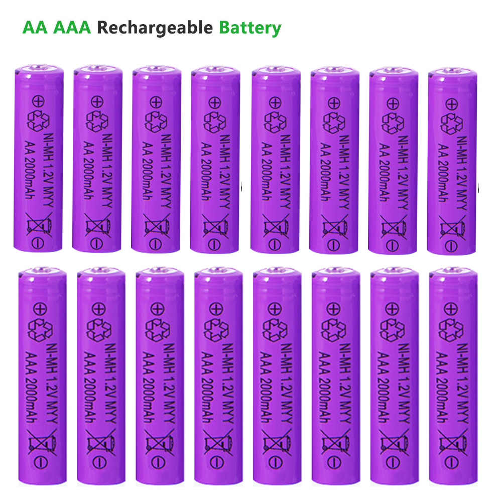 AA AAA Rechargeable Batteries Battery 2000mAh Power Charger 32Pcs