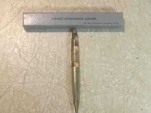 Bell System Telephone PERFECT Attendance Award Pen KUNKLE SCOTTDALE PA 1951