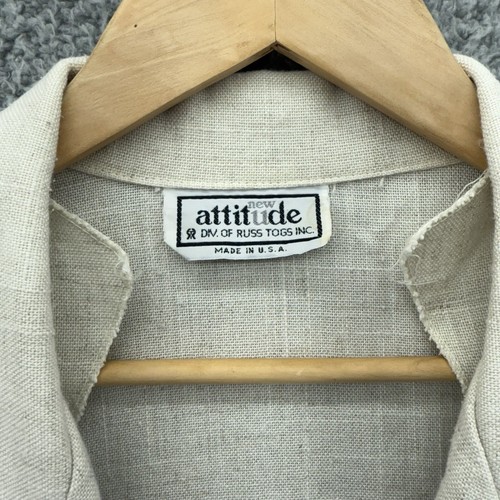 New Attitude Russ Togs Womens M Double Breasted Blazer Off White Button Pockets - Picture 2 of 7
