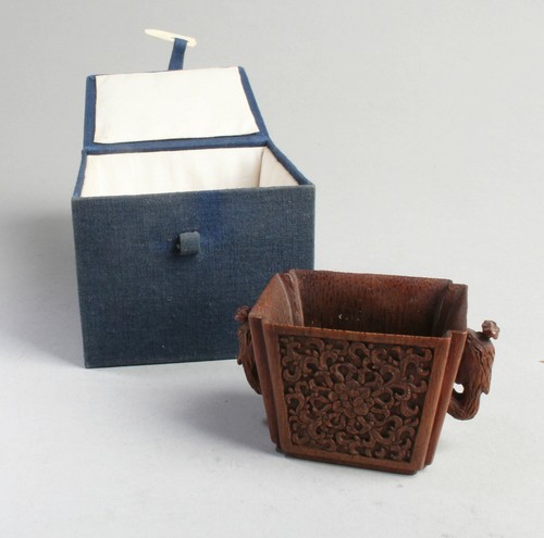 Antique Chinese Bamboo Wine Cup