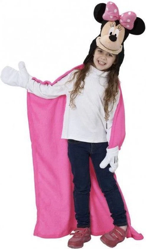 Disney Minnie Mouse Maus Kapuzen Fleecedecke Kuscheldecke 100x100cm