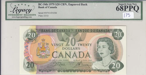 BC-54b 1979 Bank of Canada $20 CBN - Engraved Back - Legacy 68PPQ  A19