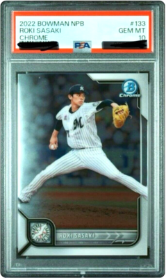 Roki Sasaki 2022 Bowman NPB CHROME #133 PSA 10 Rookie Marines WBC 