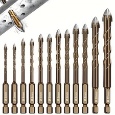 12PCS Tile Drill Bits Set 3–12mm Carbide for Glass Tile Concrete