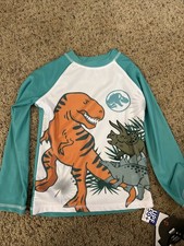 Jurassic Park Long Sleeve Rash Guard Swim Shirt Size 5T