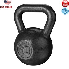 50LB Kettlebell Cast Iron Ergonomic Grip Durable Fitness Equipment Gym Training