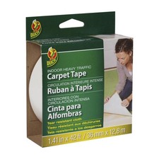 Duck Indoor Carpet Tape, 1.41"x42 ft, White, Heavy Traffic, Single Roll