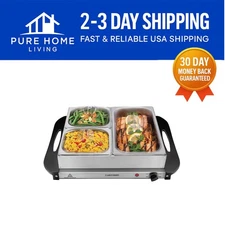Stainless Steel Electric Buffet Server & Warming Tray - Perfect for Entertaining