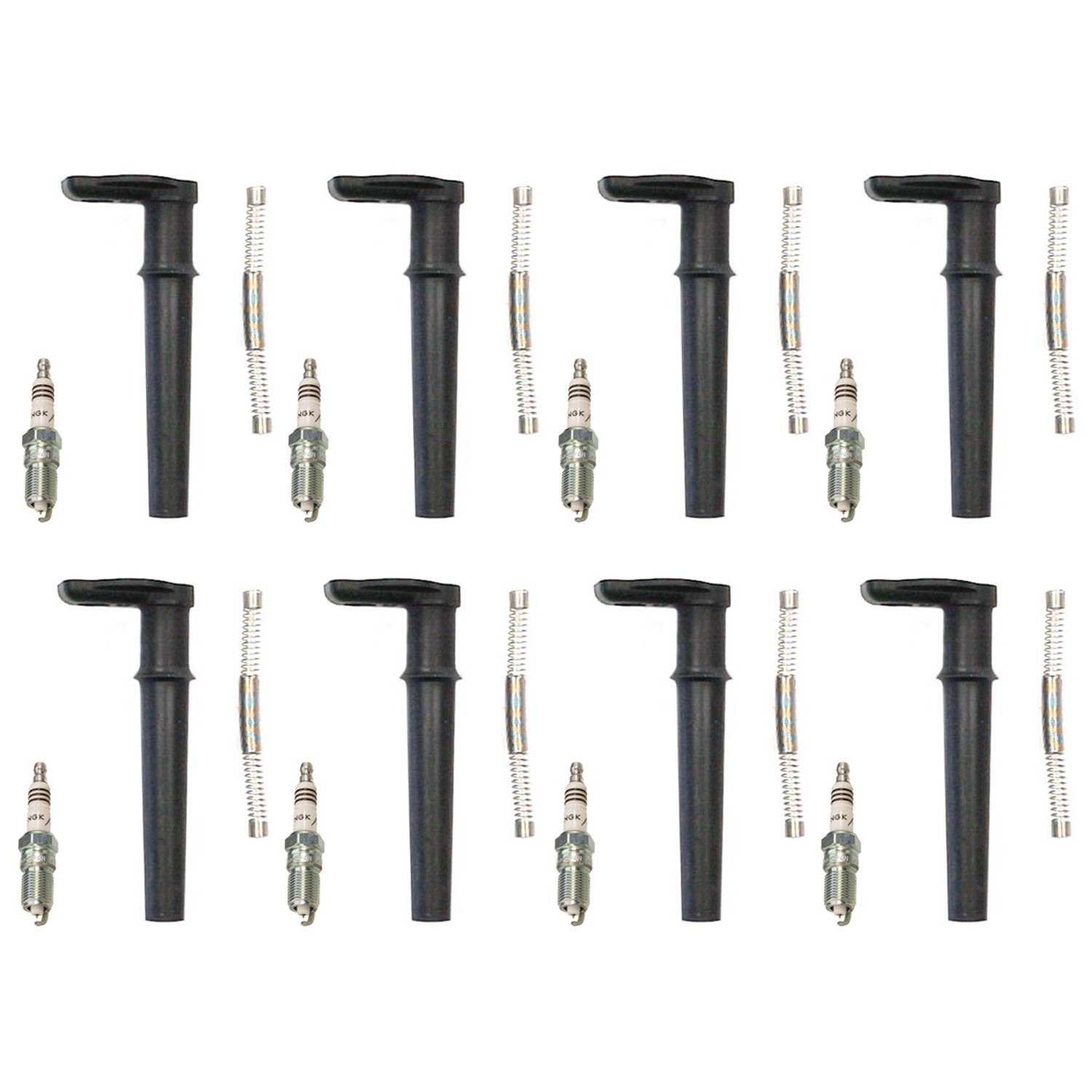 NGK 8 Iridium IX Spark Plugs  Denso Coil Boots Kit for Mustang Navigator V8 Gas