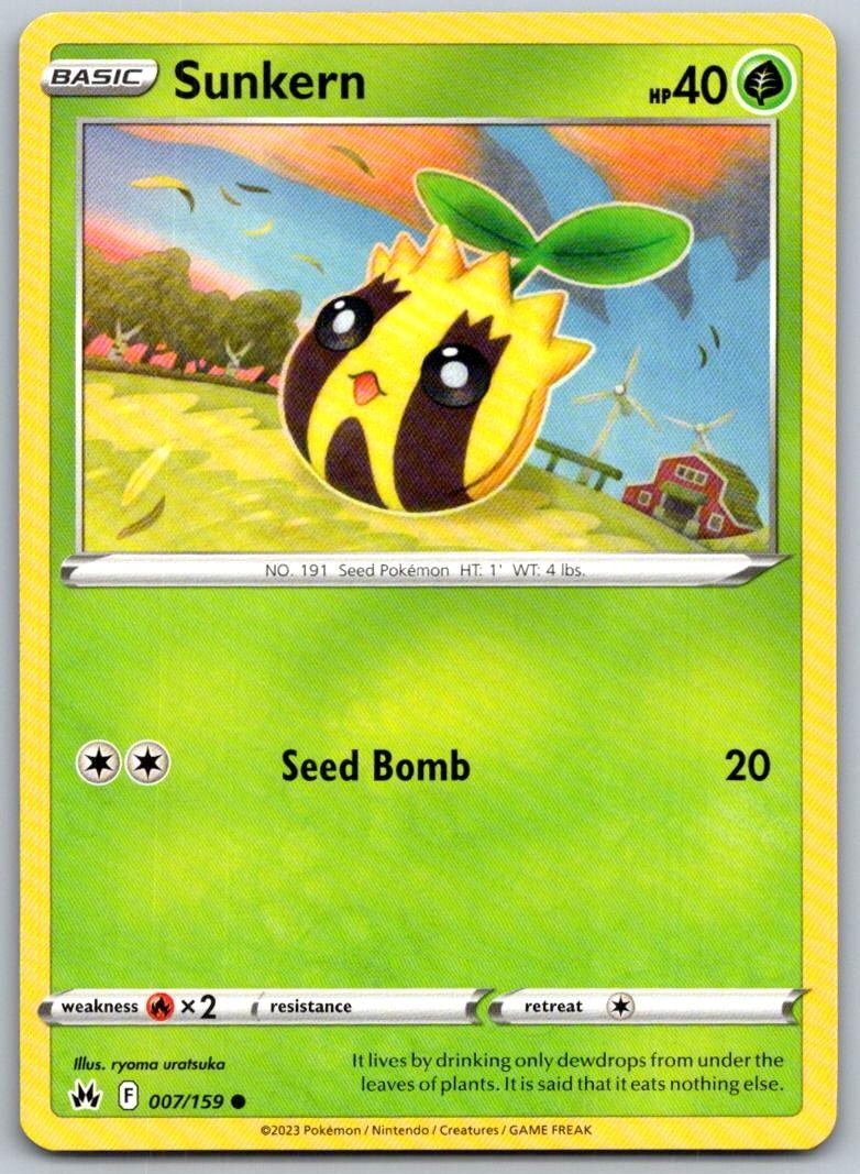 Sunkern 007/159 Common Crown Zenith Pokemon Near Mint