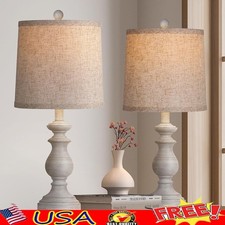 Rustic Table Lamp Set of 2 Vintage Nightstand Lights Living Room Bedroom New