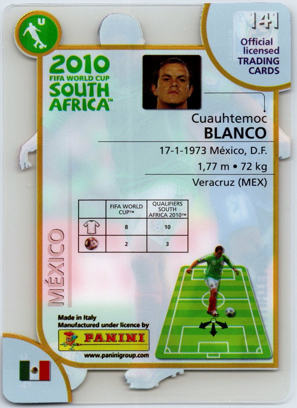 2010 Panini World Cup Cuauhtemoc Blanco Acetate #141 view 2