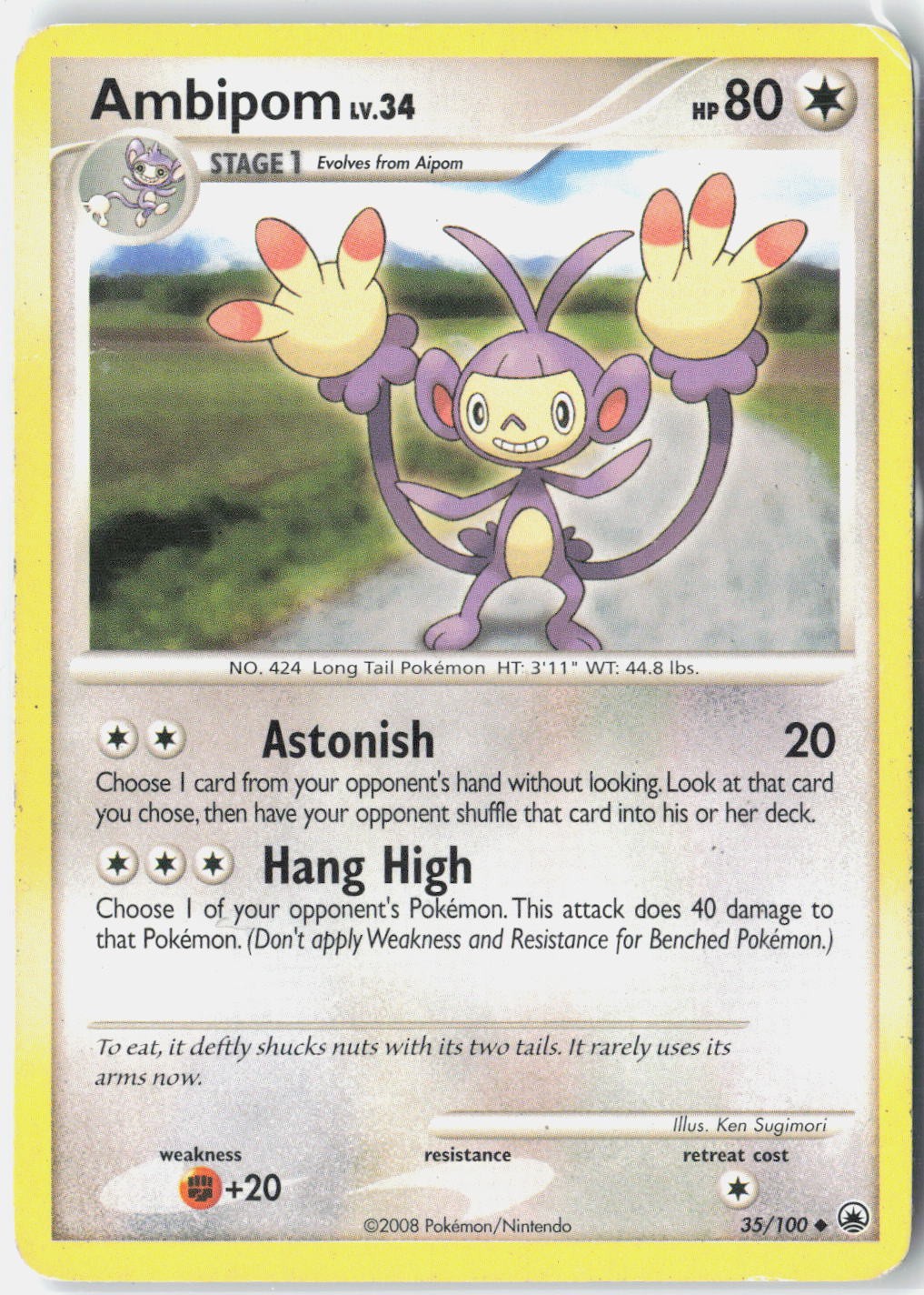 Ambipom Majestic Dawn 35/100 Pokemon Card Normal