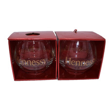 Lot of 2 Hennessy Cognac Snifter Glasses Bubb...
