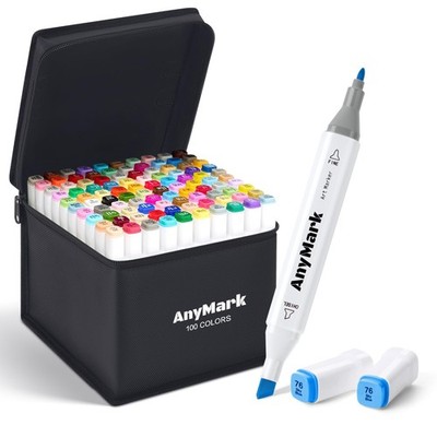 Alcohol Markers, 100 Colors Dual Tip Art Coloring Markers Set for Adult Book ...