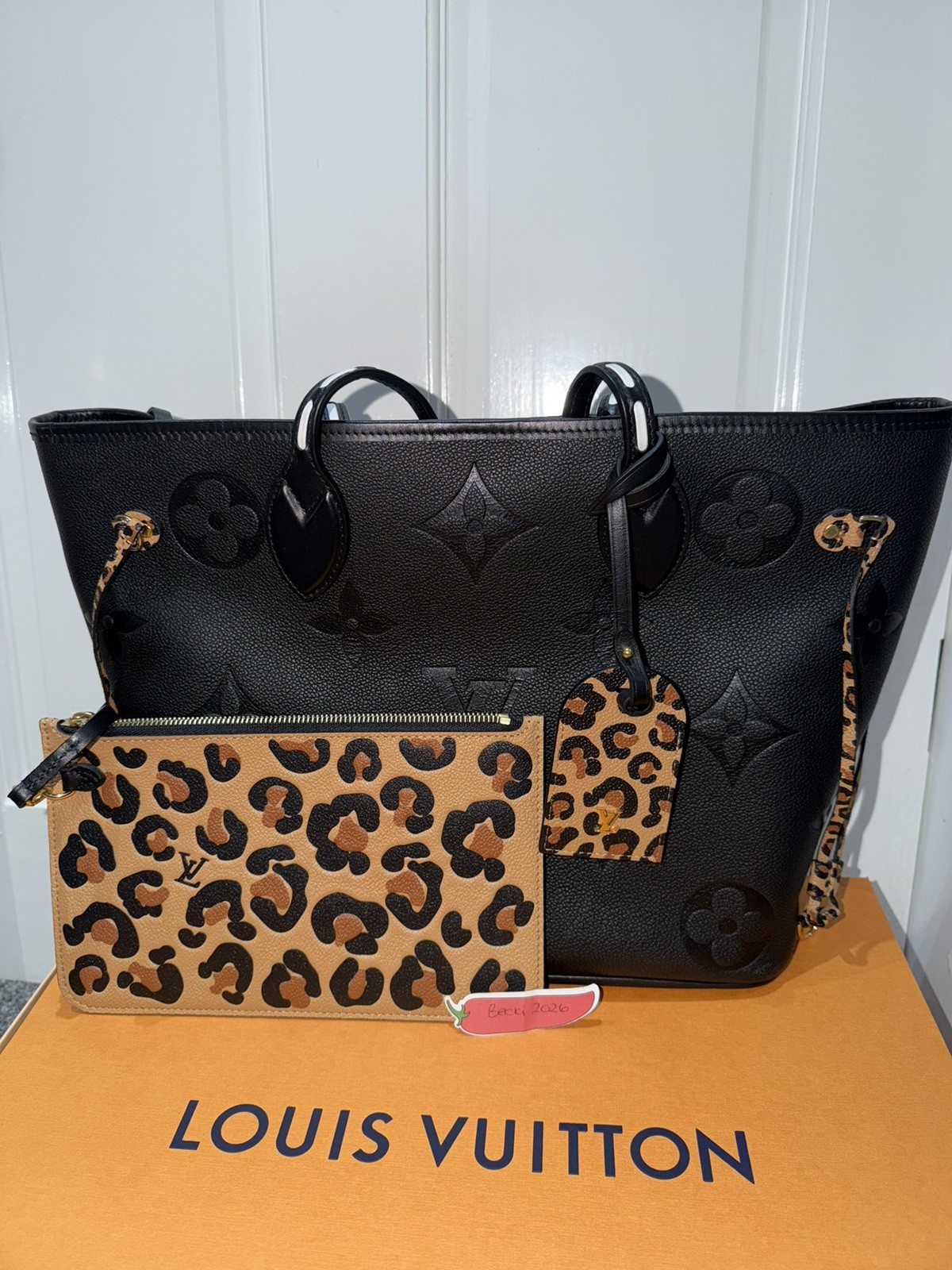 LOUIS VUITTON Into The Wild 2021 Leather Neverfull, Black Leopard
