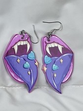 Vampire Mouth Earrings NEW GIFT Acrylic Printed Design Halloween Statement Goth