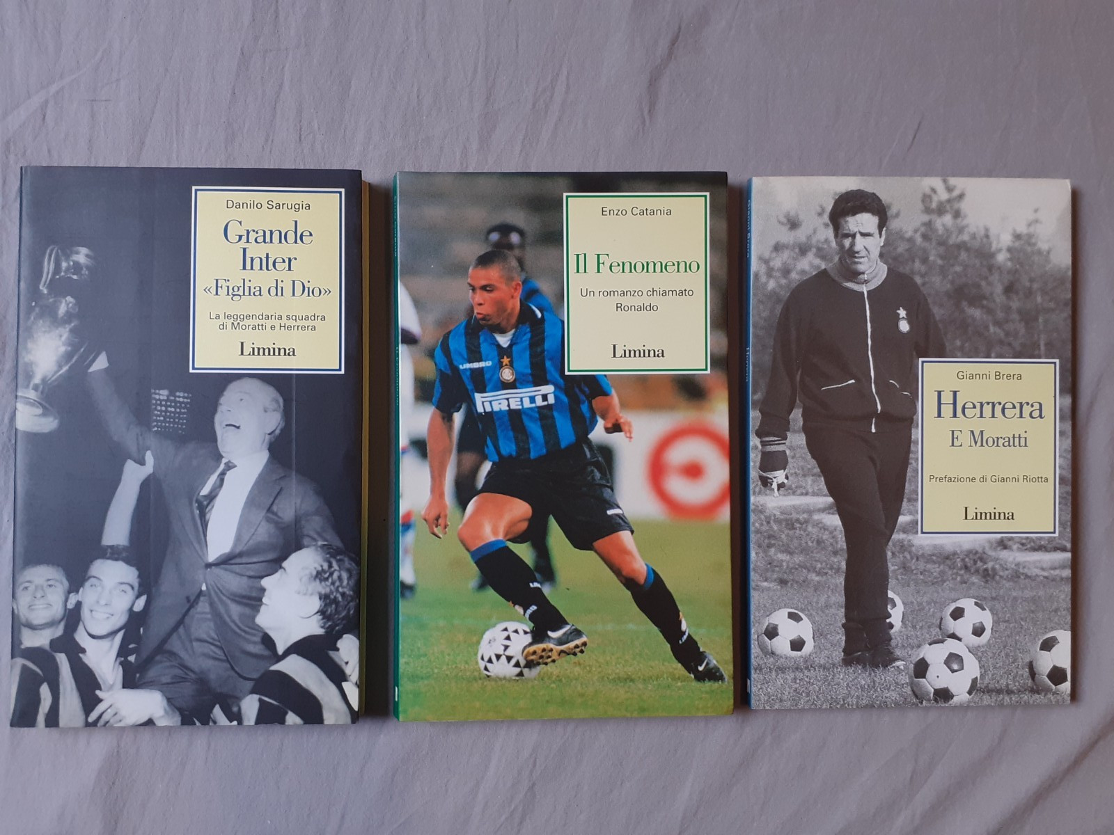 LOTTO 3 LIBRI INTER – HERRERA, MORATTI, RONALDO – ED. LIMINA