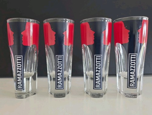 4x Rastal Ramazotti Gläser 2 + 4 cl mit Eichstrich, ca. 14cm hoch, neuwertig