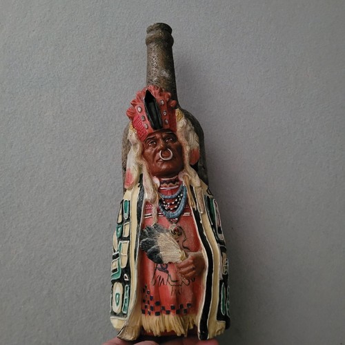 Folk Art Bottle Incense Candle Holder Native American Style Rustic Decor