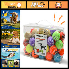 Durable Squeaky Tennis Balls for Dogs - 50 Pack, 2.5" Fetch Toys, Non-Toxic, Mes