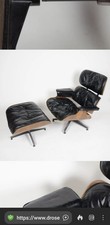 1956 Herman Miller Eames Lounge Chair and Ottoman in Black Leather and Rosewood