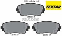 Textar 2536501 Bremsbelagsatz FüR Scheibenbremse Bremsbelagsatz FüR Kia