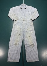 Vintage 70s HBT Herringbone Twill Coveralls Size 40 Short Union Made Jumpsuit