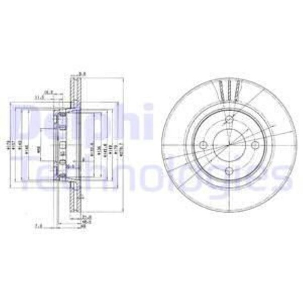 Delphi 2X Bremsscheibe Vorne Ø280 Mm BelüFtet FüR Audi 80 8C B4 2.0 Cabriolet-image